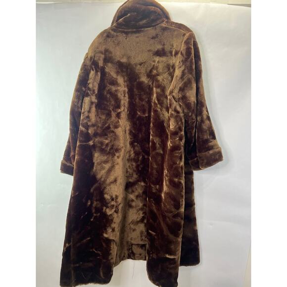 Vintage Roaman's Faux Fur Coat Plus Size Women's 1x Brown - Picture 3 of 12